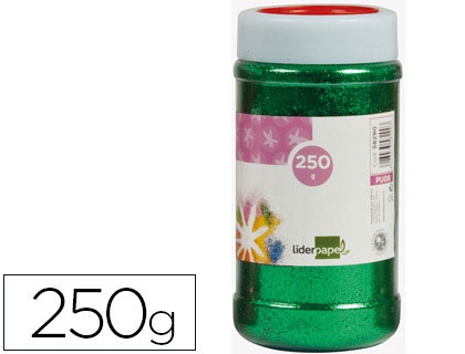 Bote 250g. purpurina Liderpapel verde metalizado